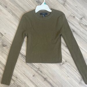Olive green cropped sweater
